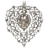 835 Silver antique pendant set with rose cut diamonds.