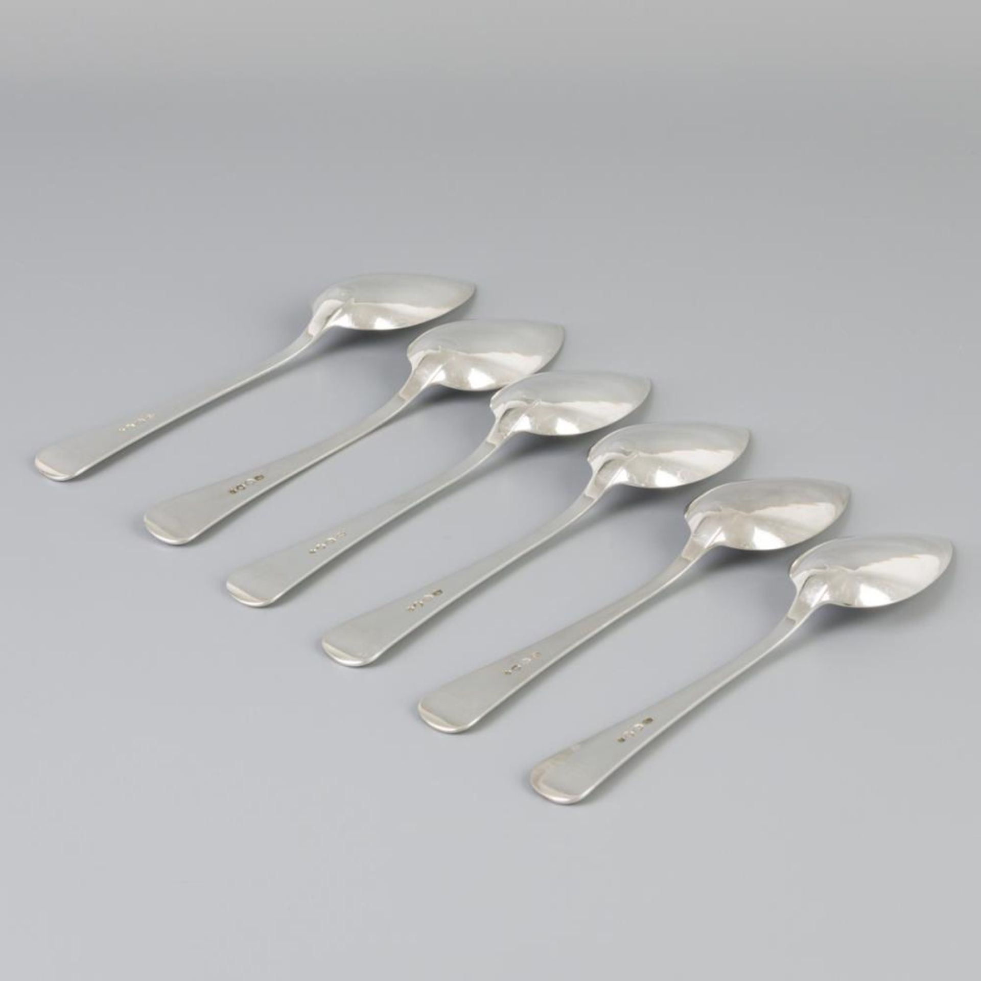 6 piece set dinner spoons "Haags Lofje" silver. - Bild 3 aus 6