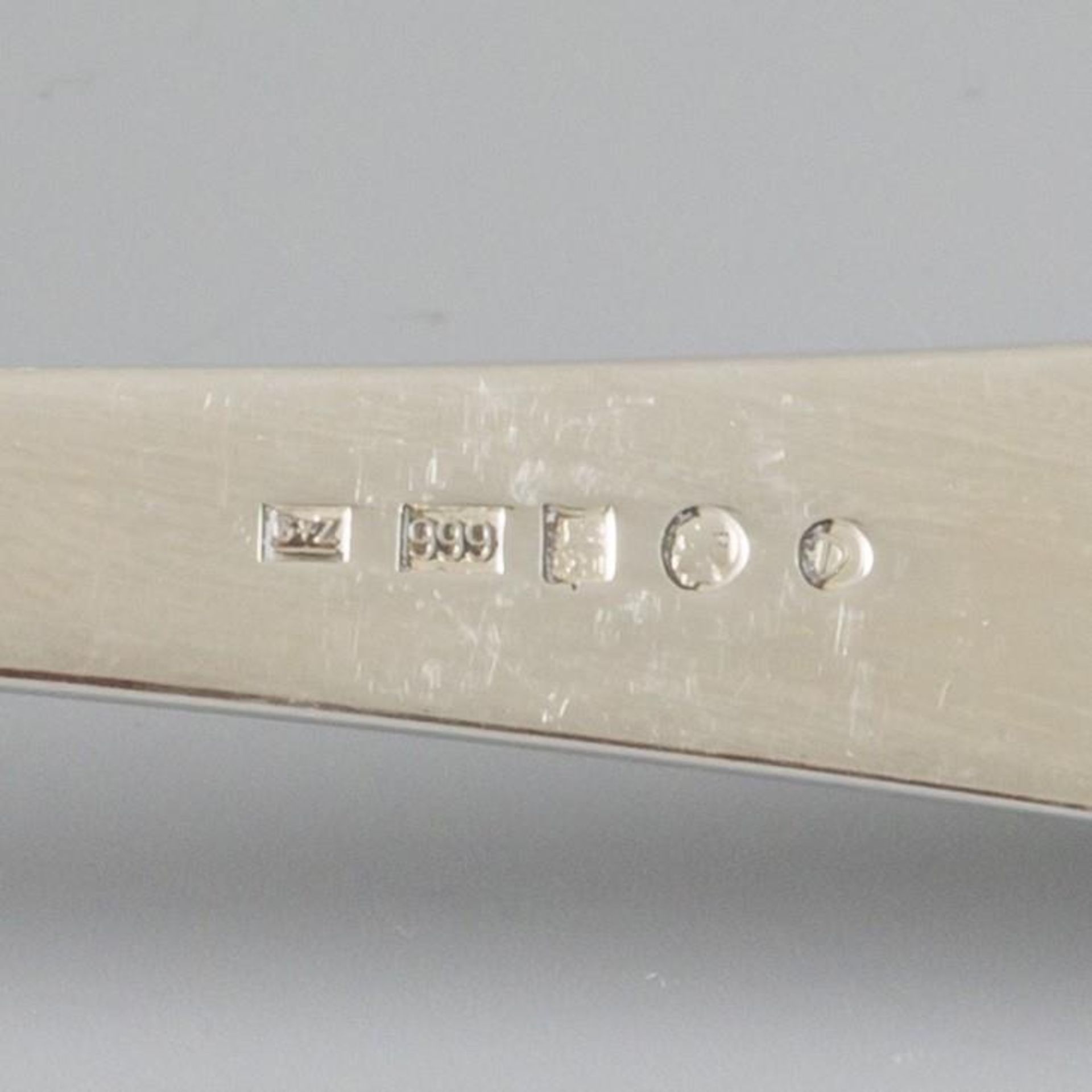3 piece set of spoons / laddles "Haags Lofje" silver. - Bild 5 aus 5