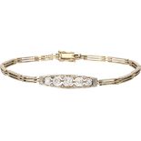 14K. Yellow gold Art Deco bracelet set with approx. 0.40 ct. diamond.