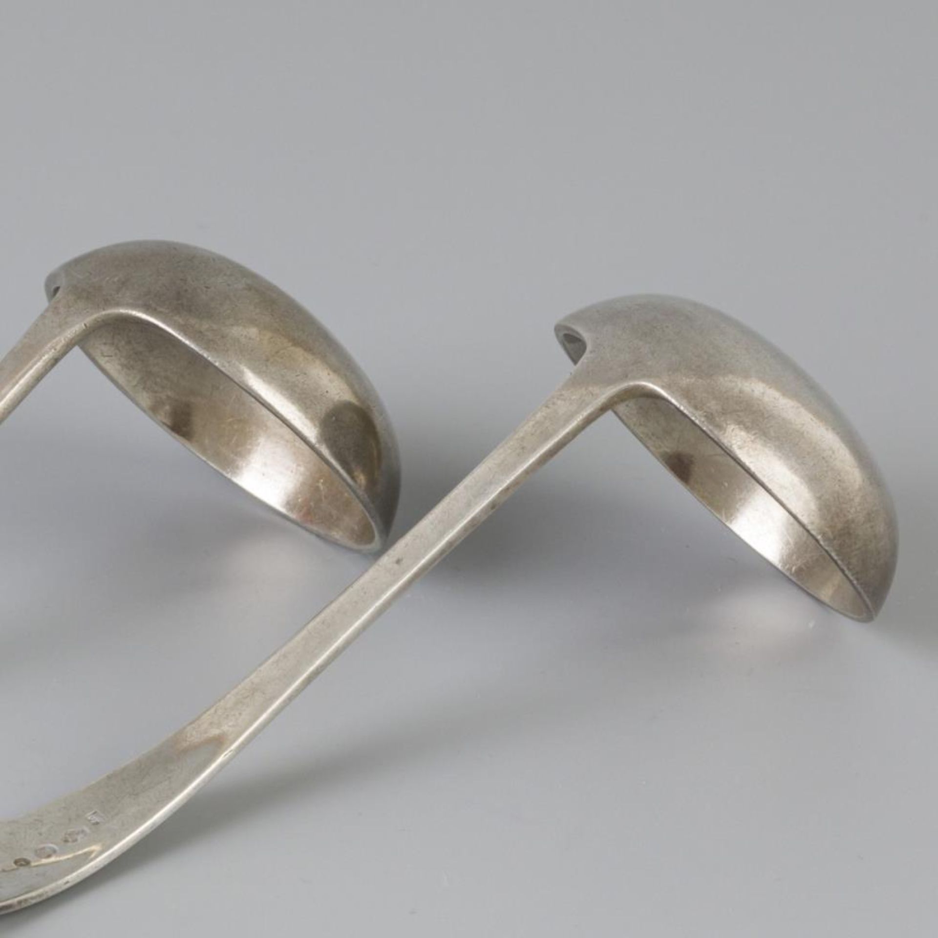 2 piece set of sauce spoons "Haags Lofje" silver. - Image 4 of 5