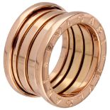 Bvlgari 'B.zero1' 18K. rose gold 4-band ring.