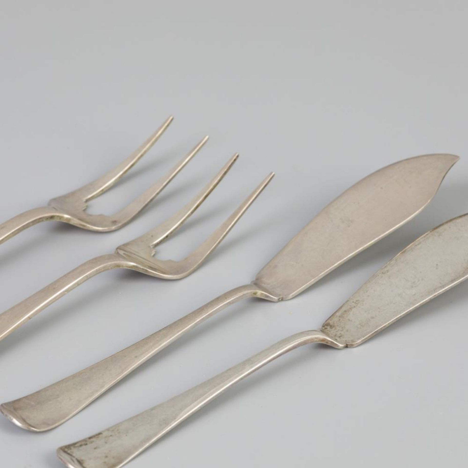4 piece cutlery parts "Haags Lofje" silver. - Bild 2 aus 4