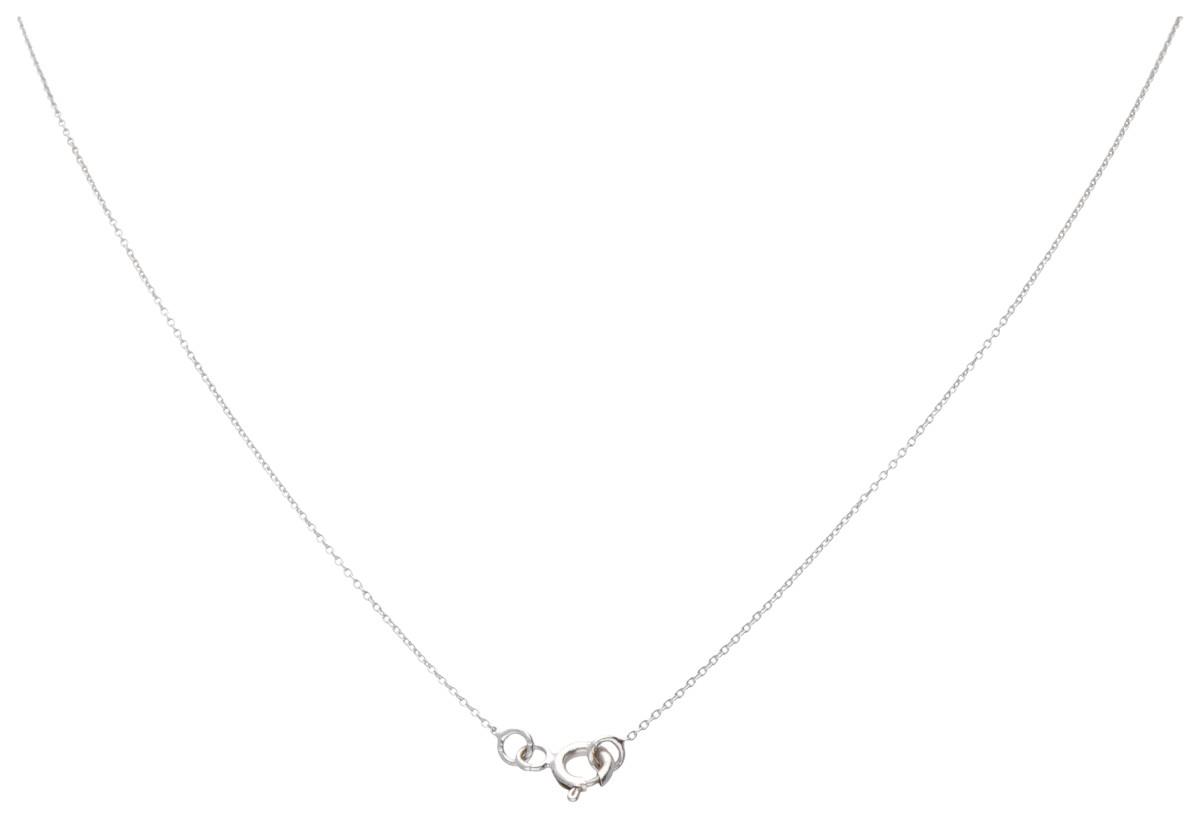 18K. White gold necklace and heart-shaped pendant set with approx. 0.80 ct. diamond. - Image 5 of 6