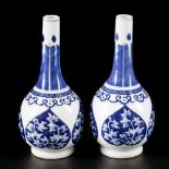 A set of (2) porcelain pipe vases, for the Islamic market, China, Kangxi.