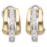 18K. Bicolor gold Damiani earrings set with approx. 0.16 ct. diamond.