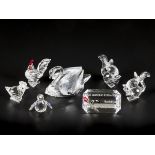 (6) piece lot Swarovski miniatures.