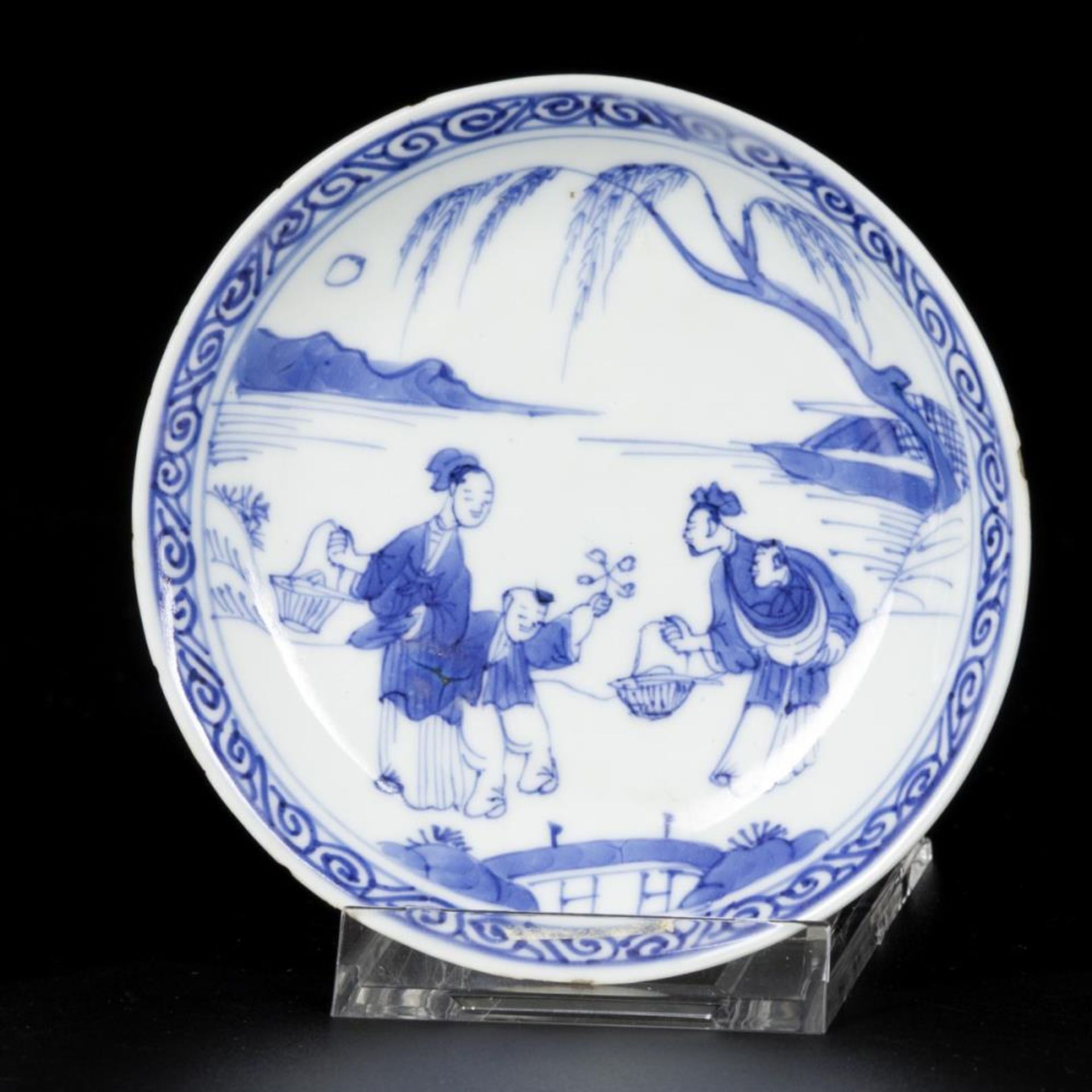 A lot comprising (4) porcelain plates, three with Long Eliza decoration, one with buffalo, China, Ka - Image 9 of 12