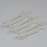 6 piece set of cake forks "Haags Lofje" silver.