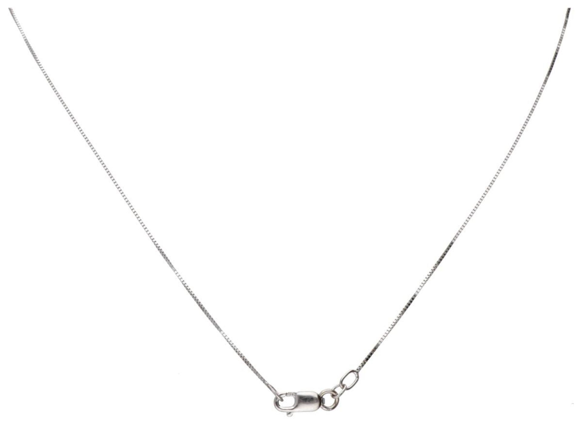 14K. White gold necklace with cluster pendant set with approx. 0.50 ct. diamond. - Image 5 of 6