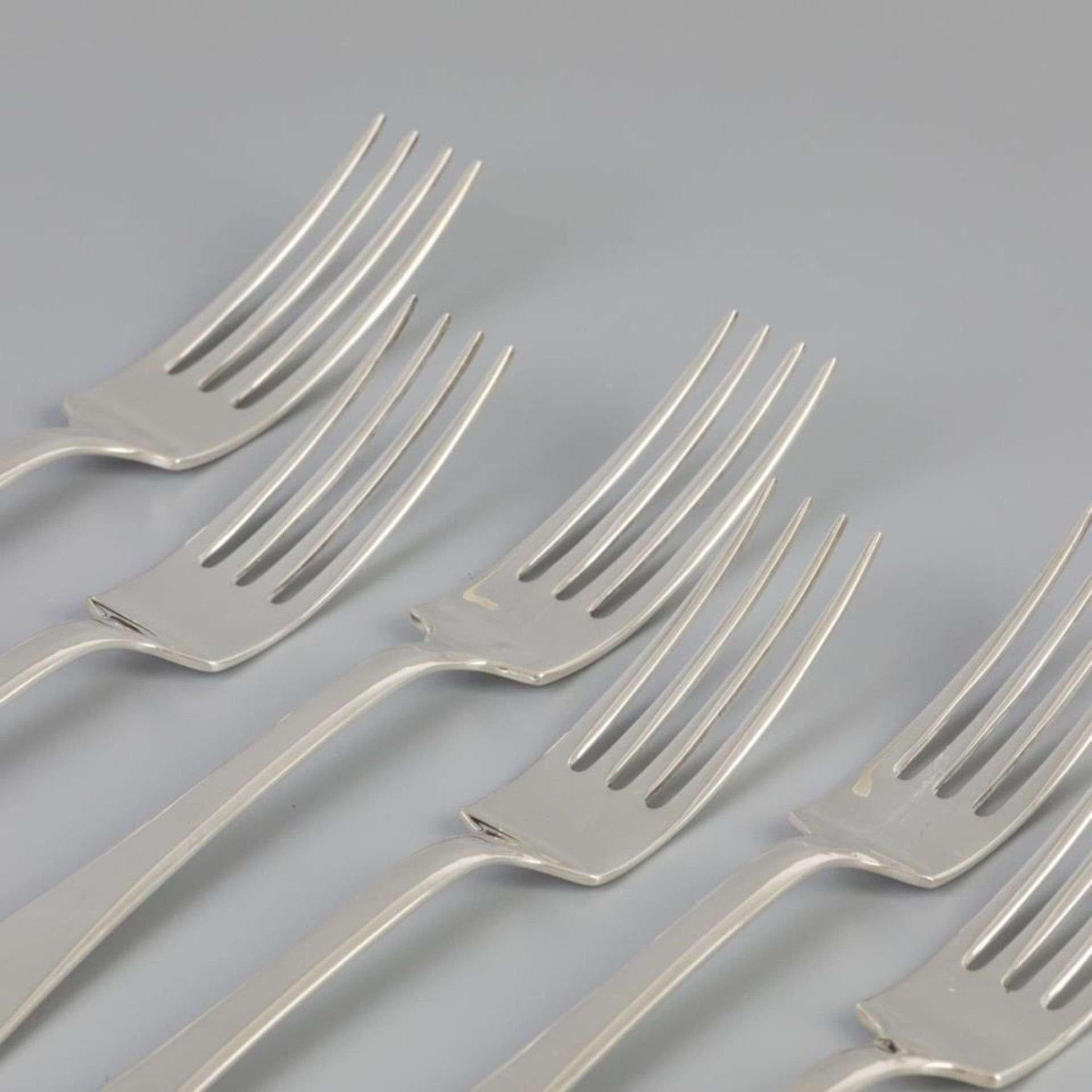 6 piece set dinner forks "Haags Lofje" silver. - Bild 2 aus 4