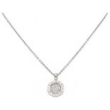 'BVLGARI BVLGARI' 18K. white gold necklace and pendant set with approx. 0.09 ct. diamond.