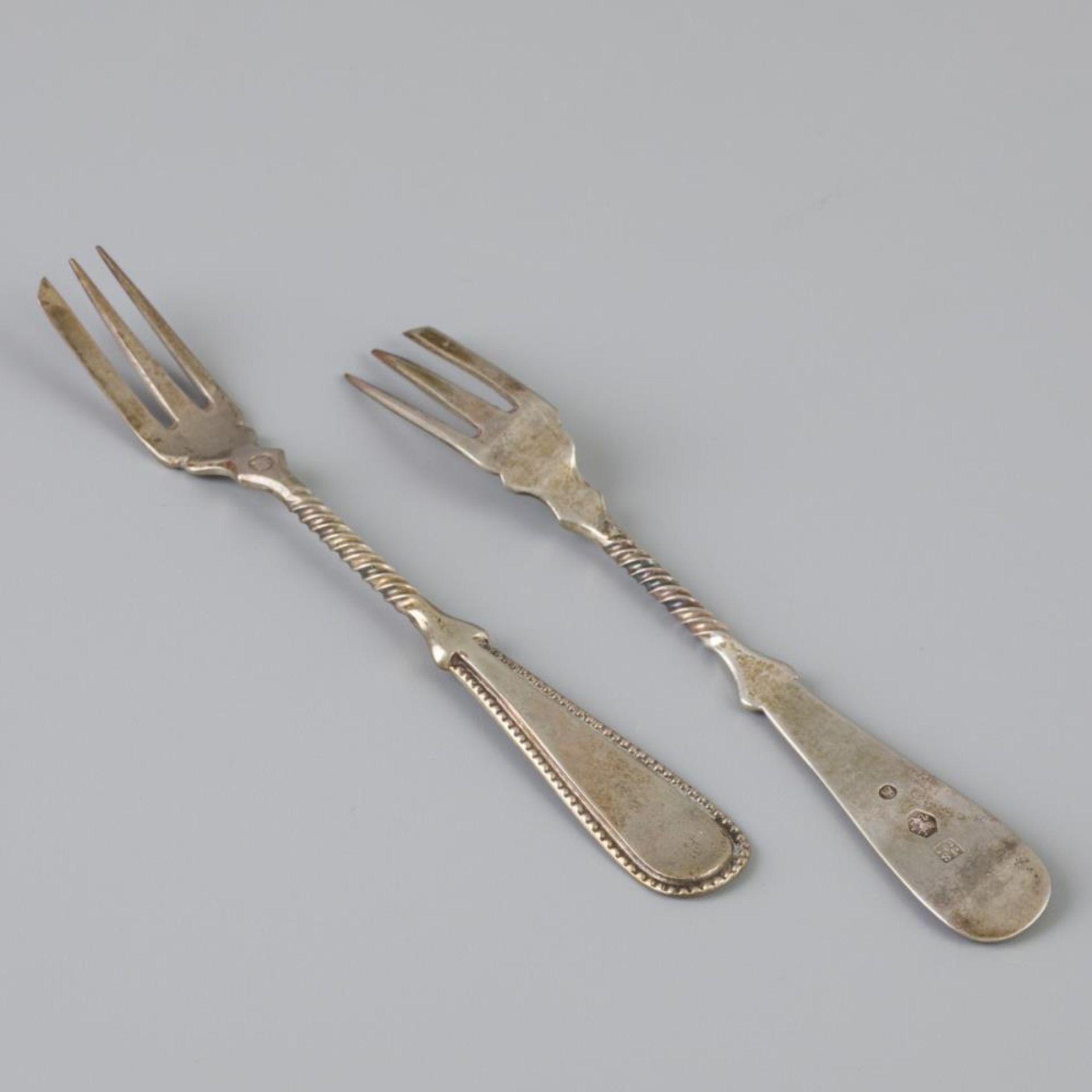 12 piece set silver pastry forks. - Image 3 of 4
