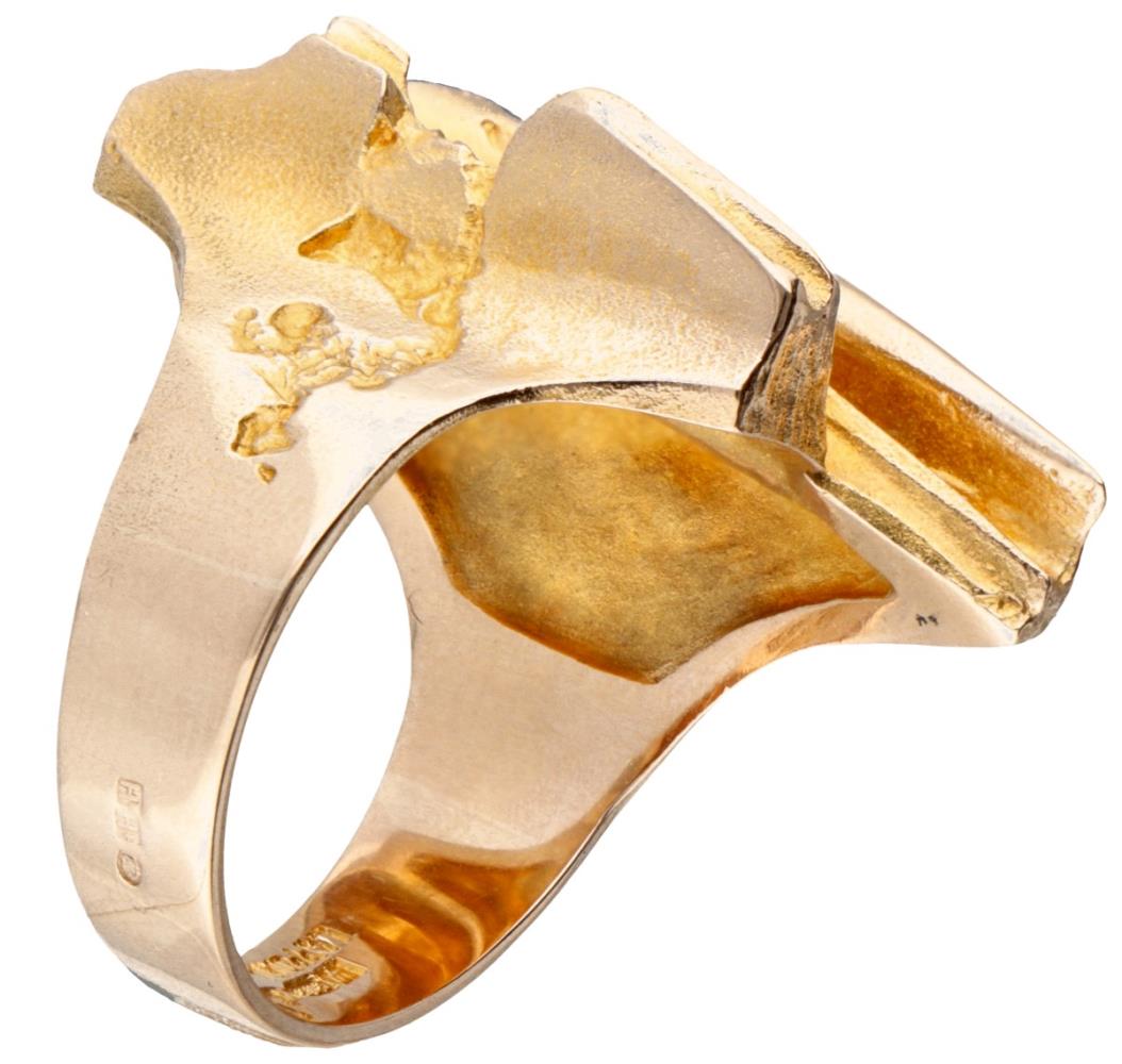 14K. Yellow gold 'Tourmaline River' ring by Finnish designer Björn Weckström for Lapponia. - Image 4 of 8