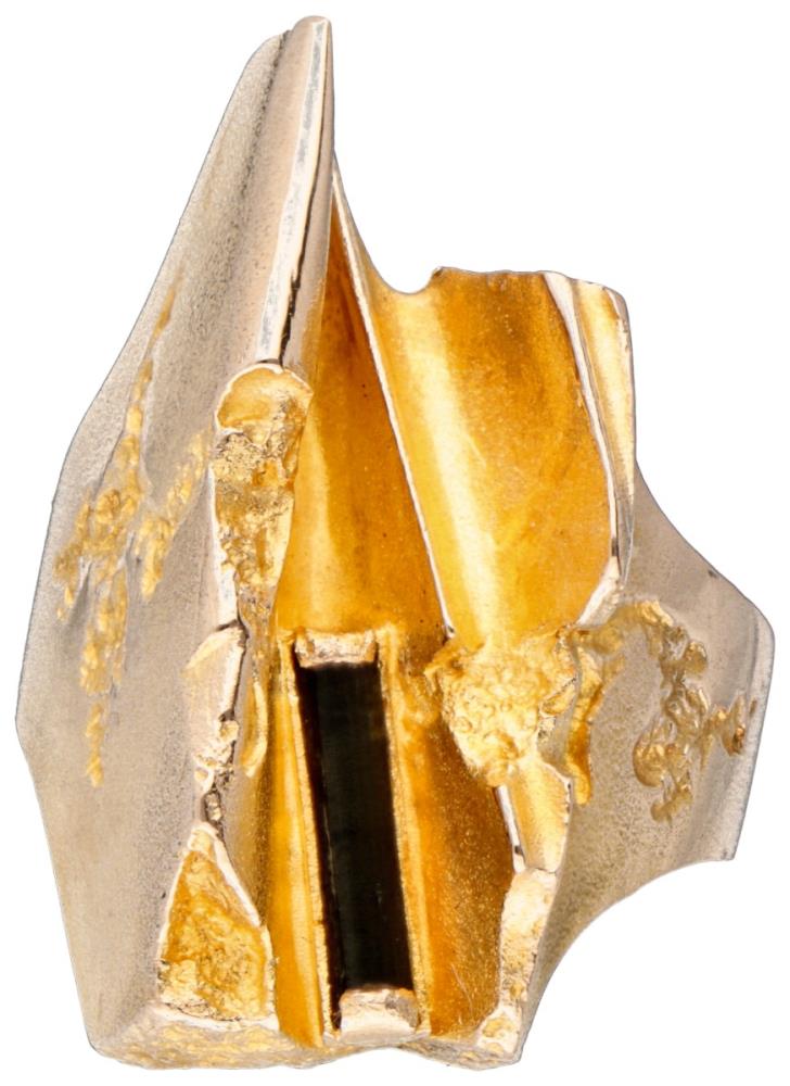 14K. Yellow gold 'Tourmaline River' ring by Finnish designer Björn Weckström for Lapponia. - Image 6 of 8