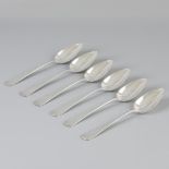 6 piece set dinner spoons "Haags Lofje" silver.