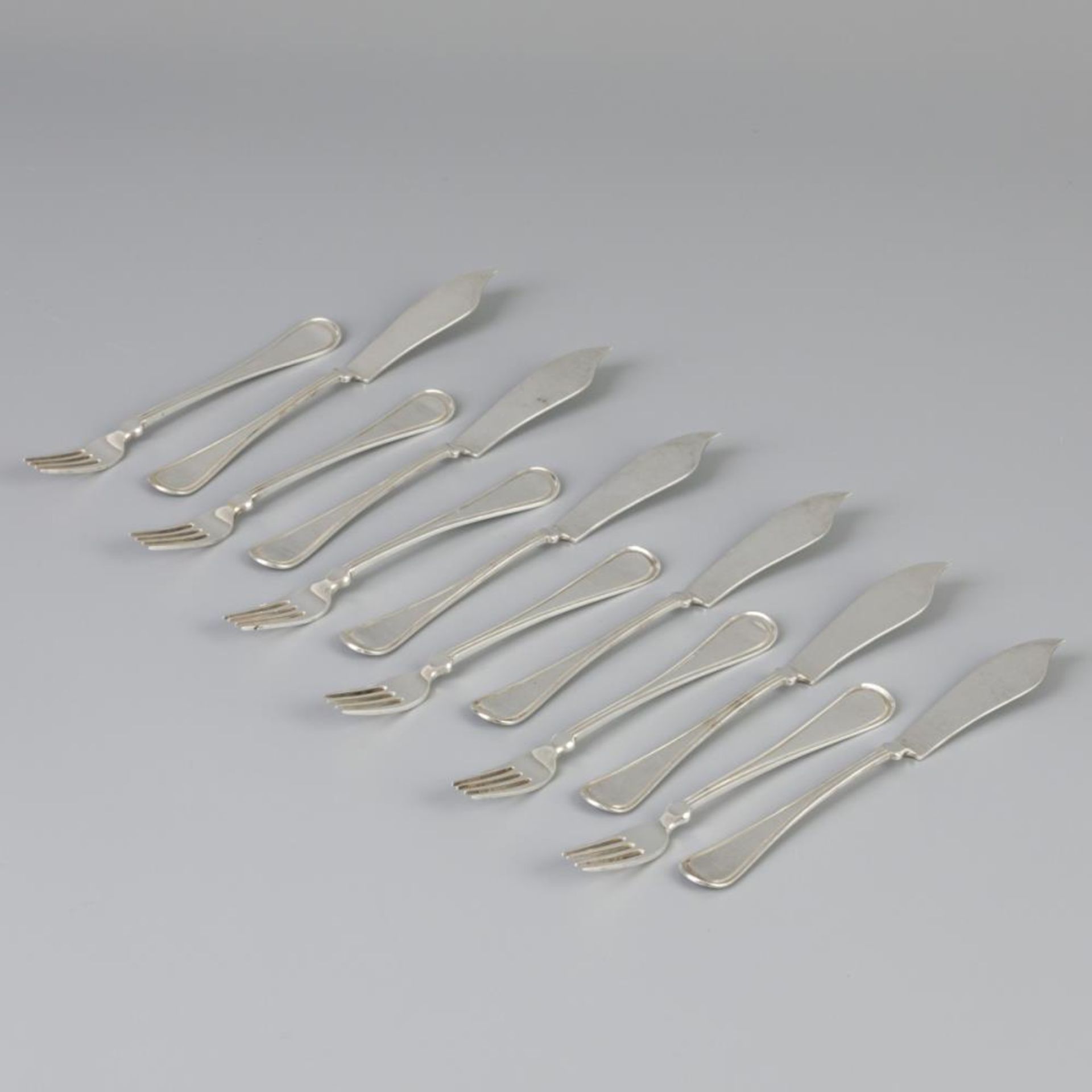 12 piece set small fish cutlery silver.