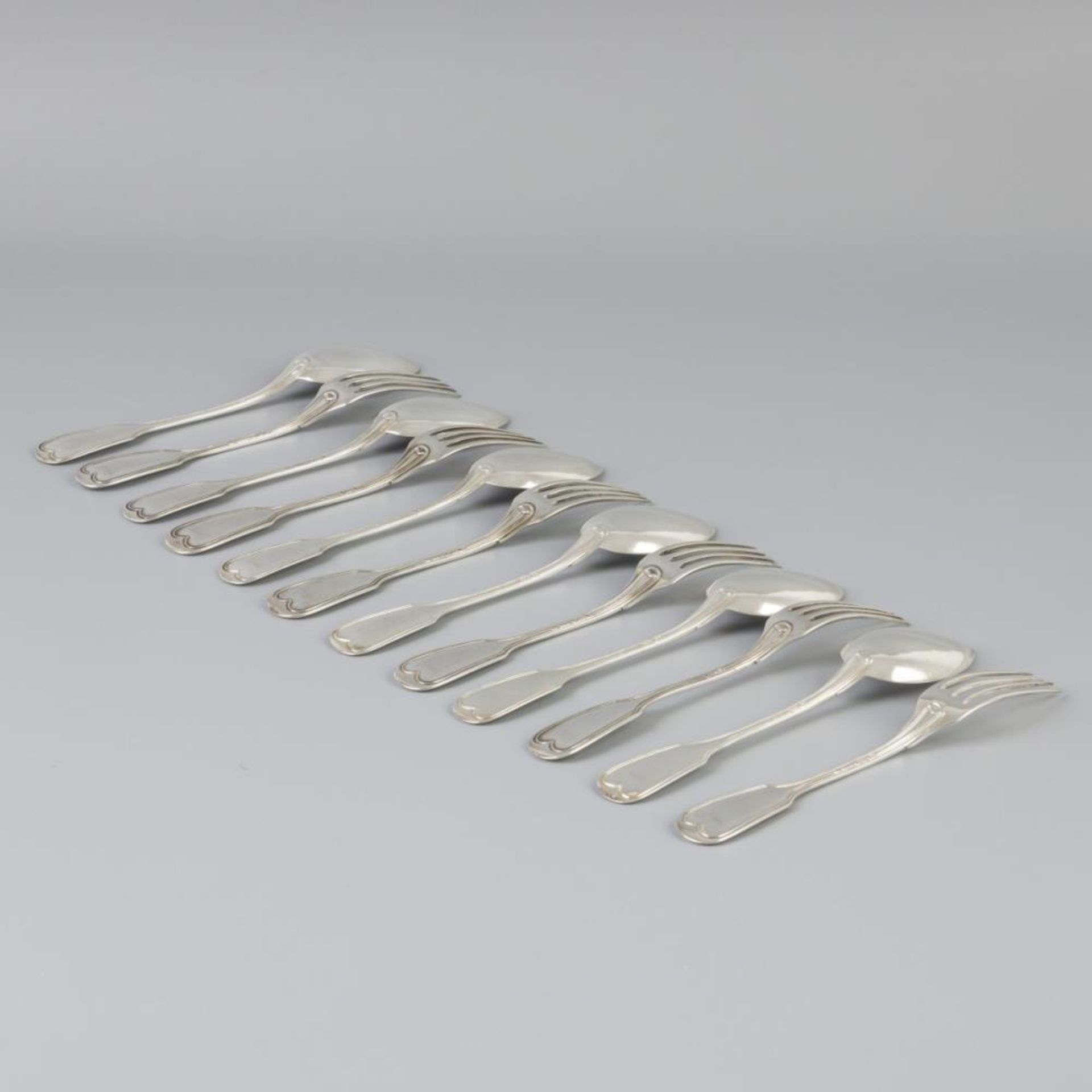 12 piece set forks & spoons silver. - Bild 3 aus 6