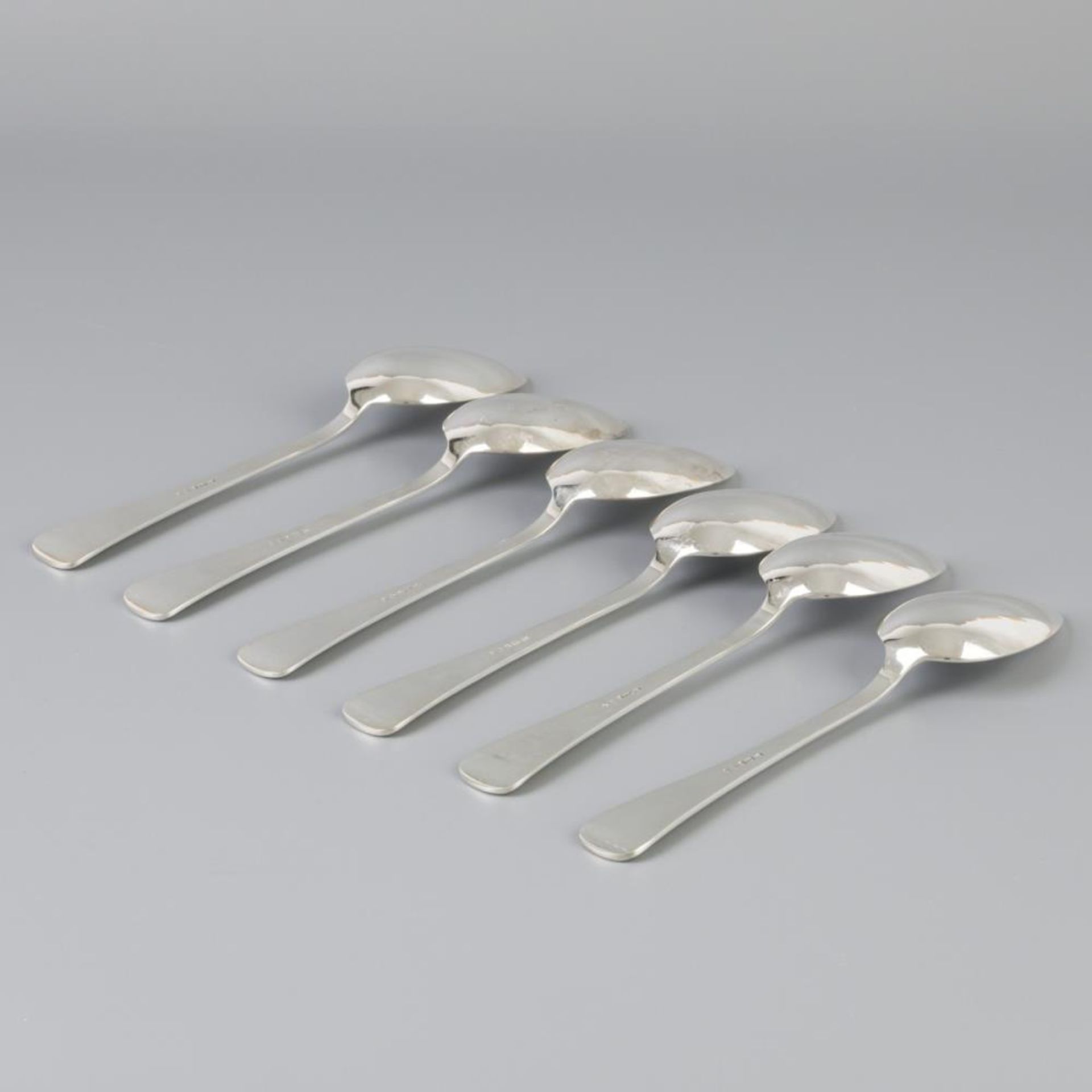 6 piece set dinner spoons "Haags Lofje" silver. - Bild 3 aus 5