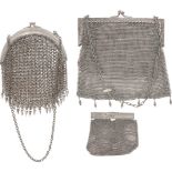 (3) piece lot with bracket bags & purse, alpaca.