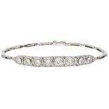 14K. White gold Art Deco bracelet set with approx. 1.00 ct. diamond.