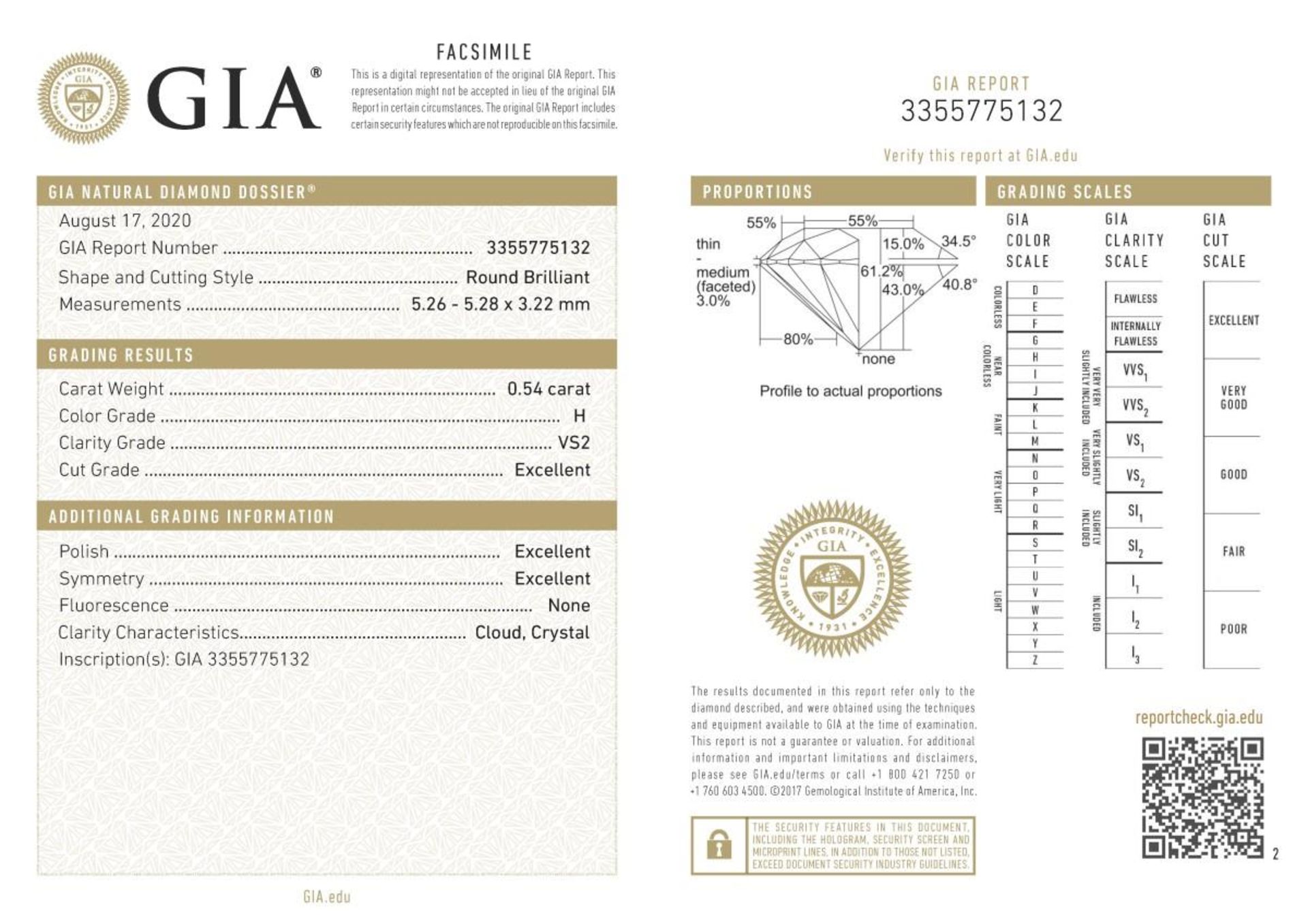 GIA certified brilliant cut natural diamond of 0.54 ct. - Image 10 of 10