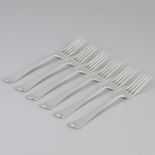 6 piece set dinner forks "Haags Lofje" silver.