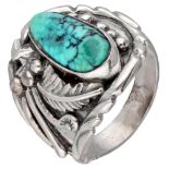 Yazzie Family Navajo Native American sterling silver ring set with turquoise.