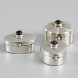 3-piece lot pill boxes silver.