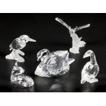 (5) piece lot Swarovski miniatures.