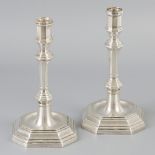 2-piece set of candlesticks silver.