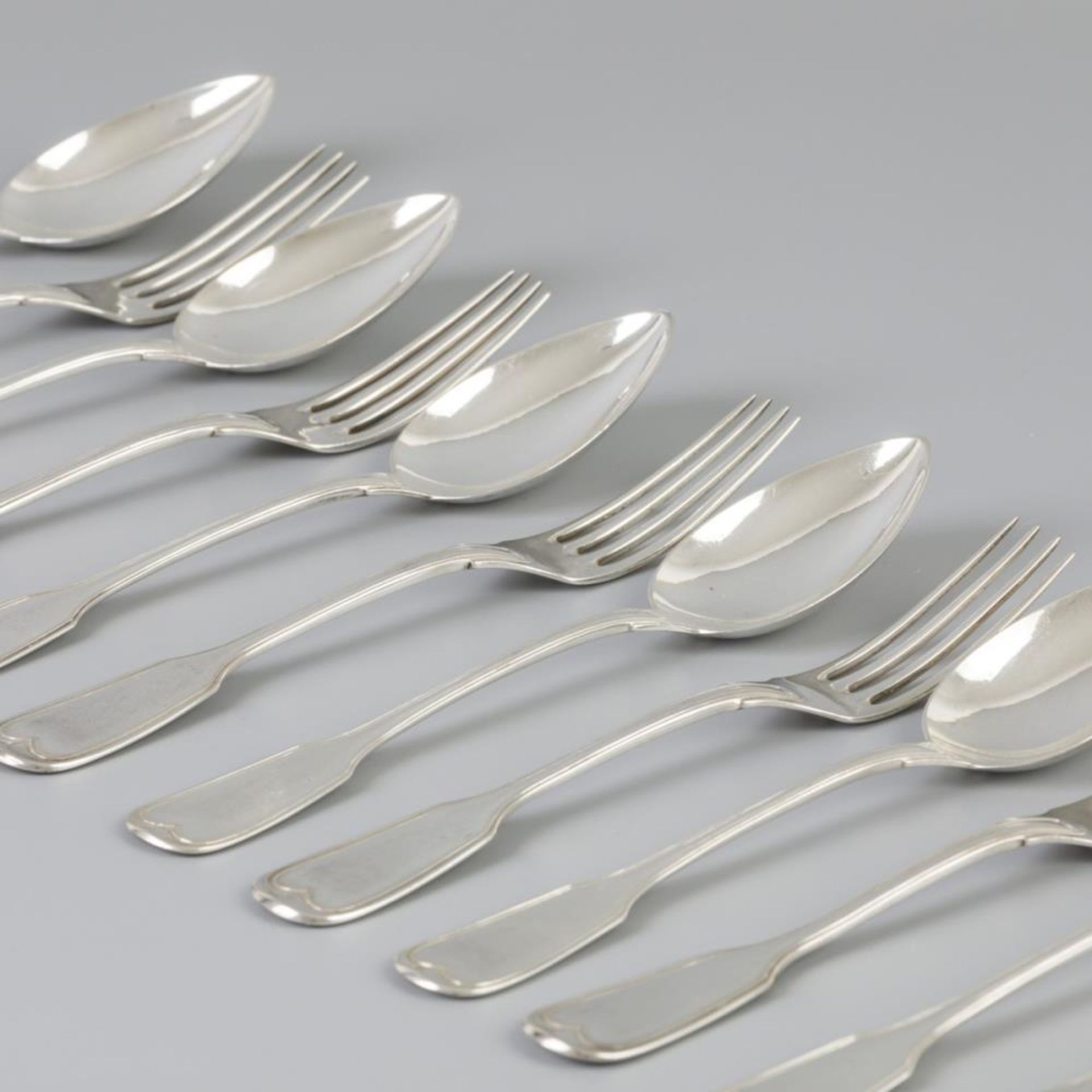 12 piece set forks & spoons silver. - Bild 2 aus 6