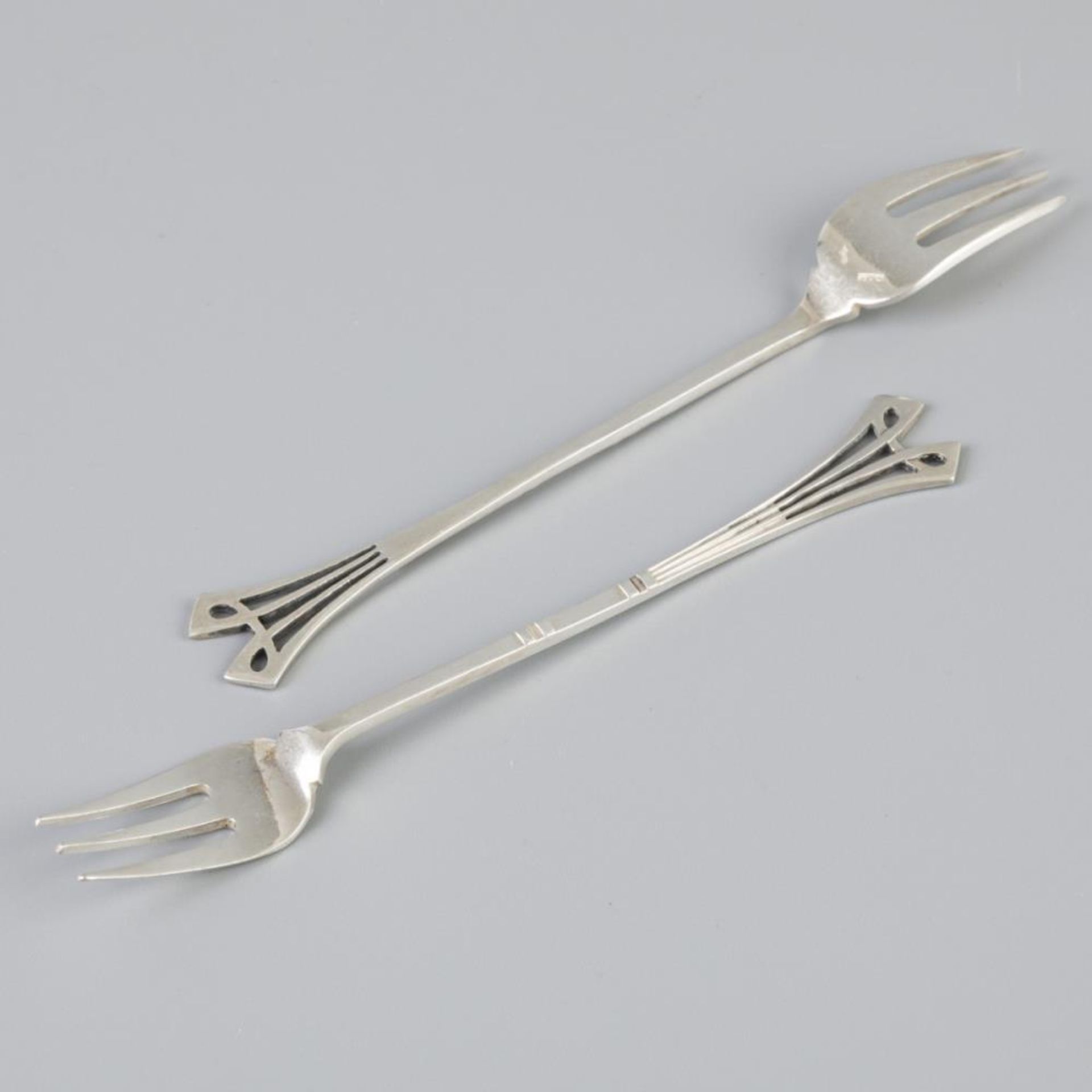 12 piece set silver pastry forks. - Image 5 of 6
