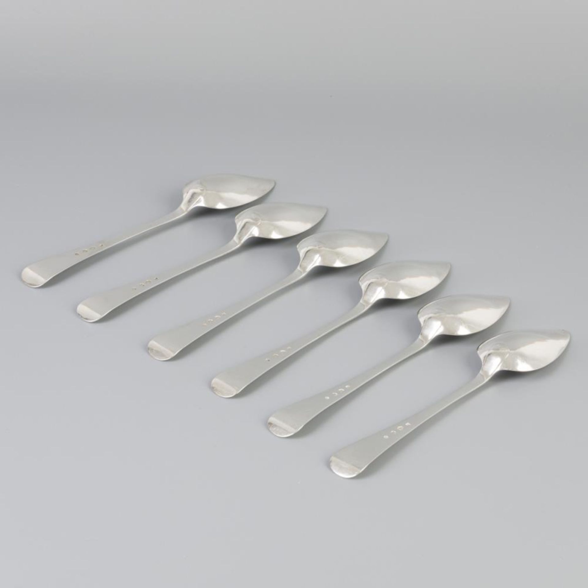 6 piece set dinner spoons "Haags Lofje" silver. - Image 3 of 6