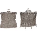 (2) piece lot of silver bracket purses.