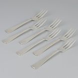 6 piece set of forks "Haags Lofje" silver.