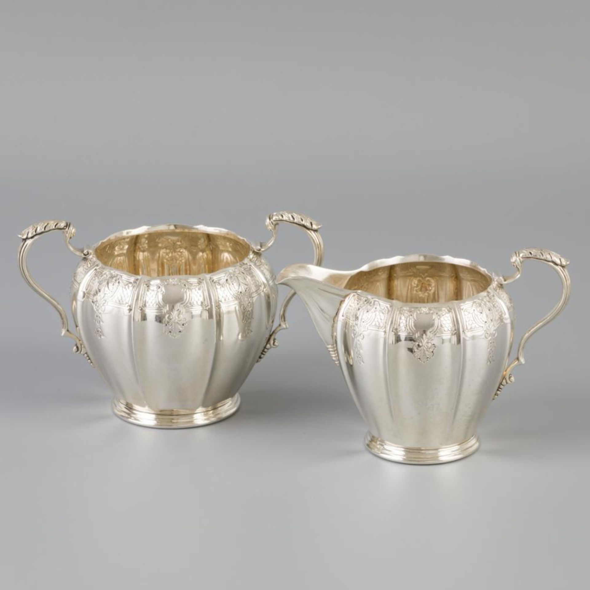 2 piece creamer set silver.