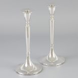 2-piece set of candlesticks silver.