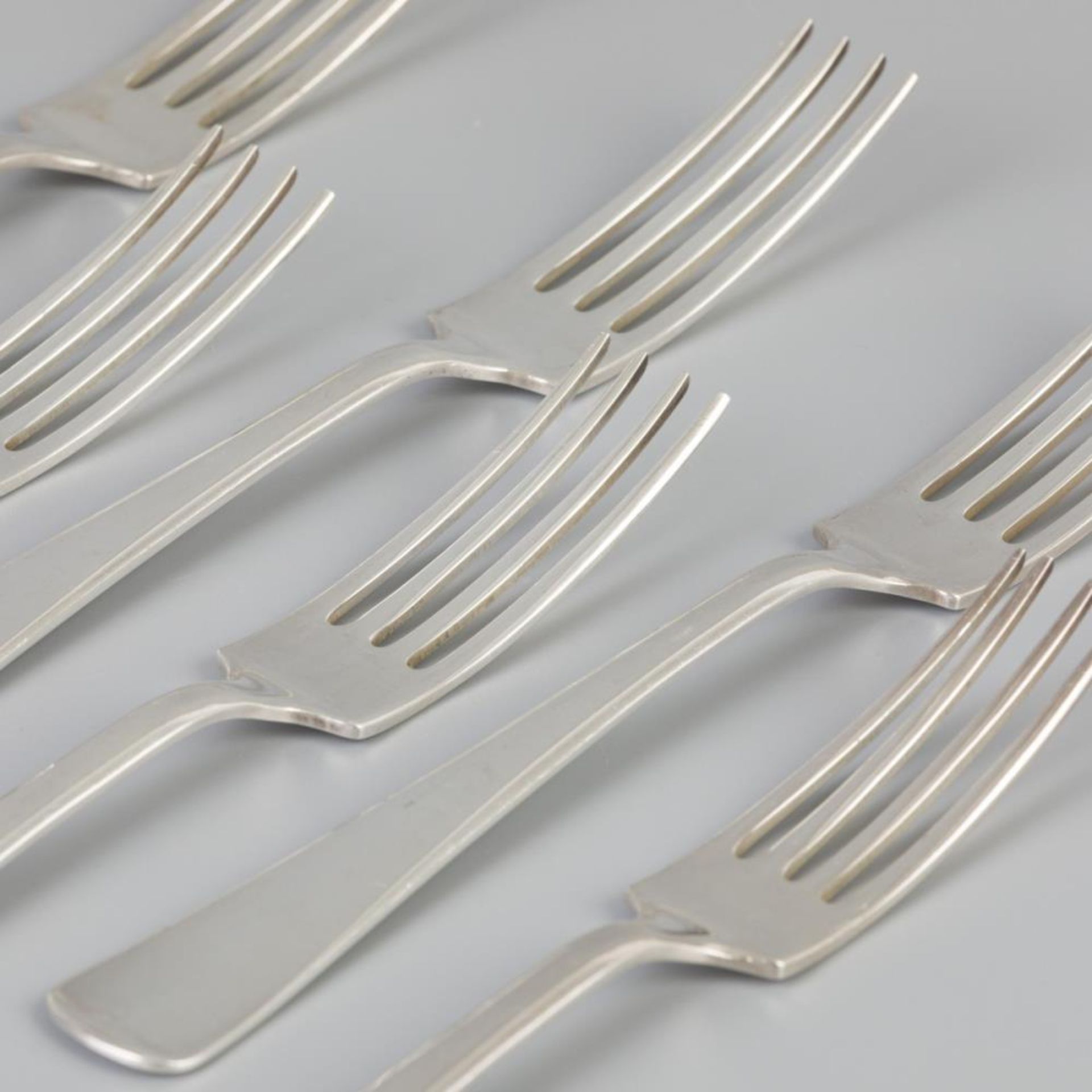 6 piece set of forks "Haags Lofje" silver. - Bild 2 aus 4
