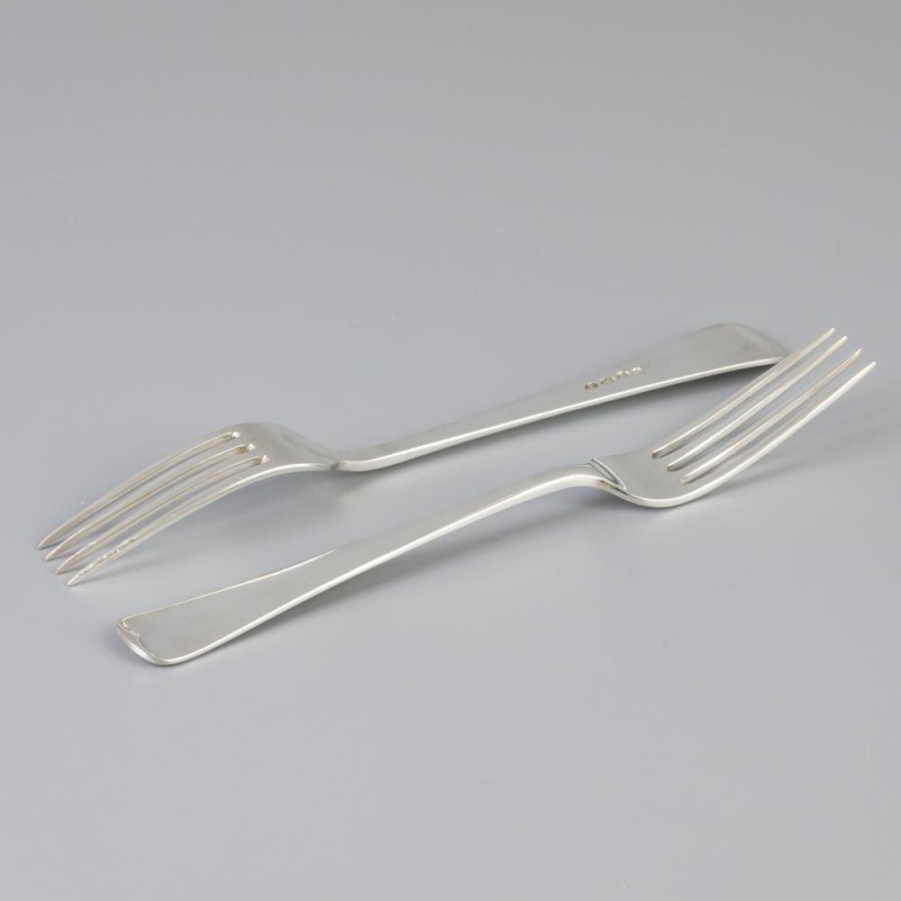 6 piece set dinner forks "Haags Lofje" silver. - Image 5 of 6