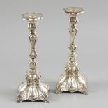 2 piece set of candlesticks silver.