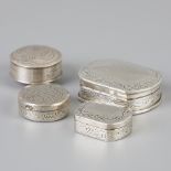 4-piece lot of silver boxes.