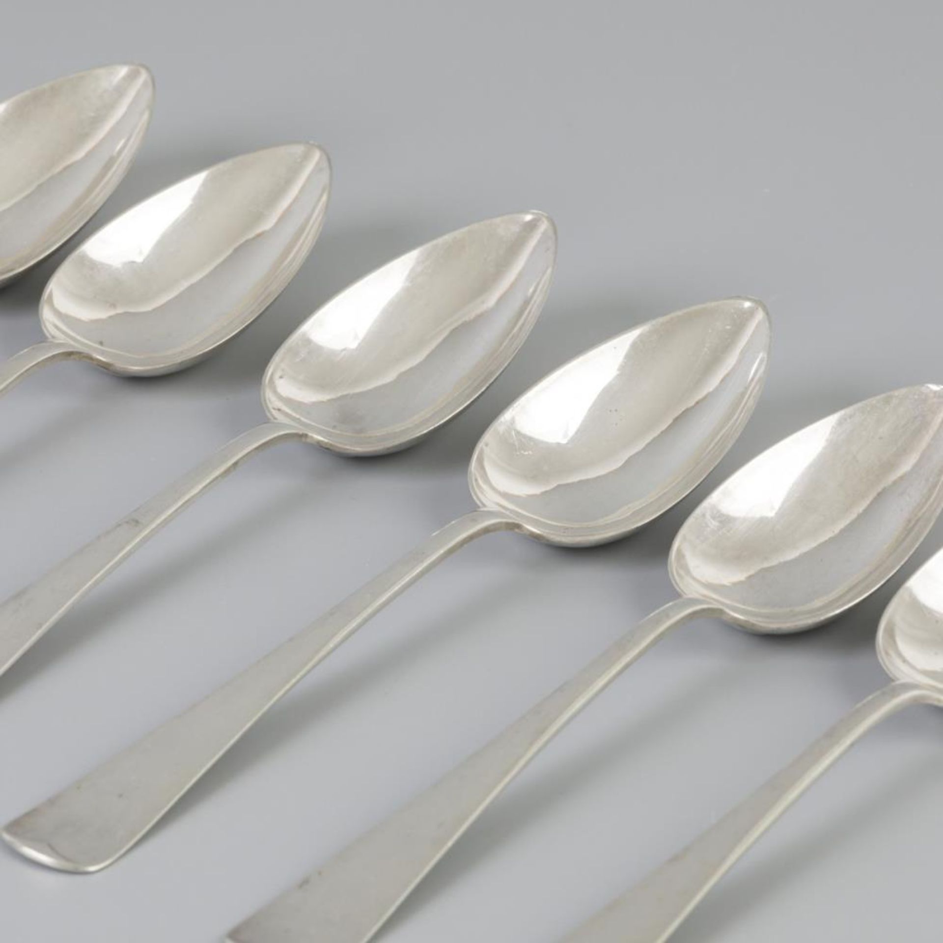 6 piece set of spoons "Haags Lofje" silver. - Bild 2 aus 5