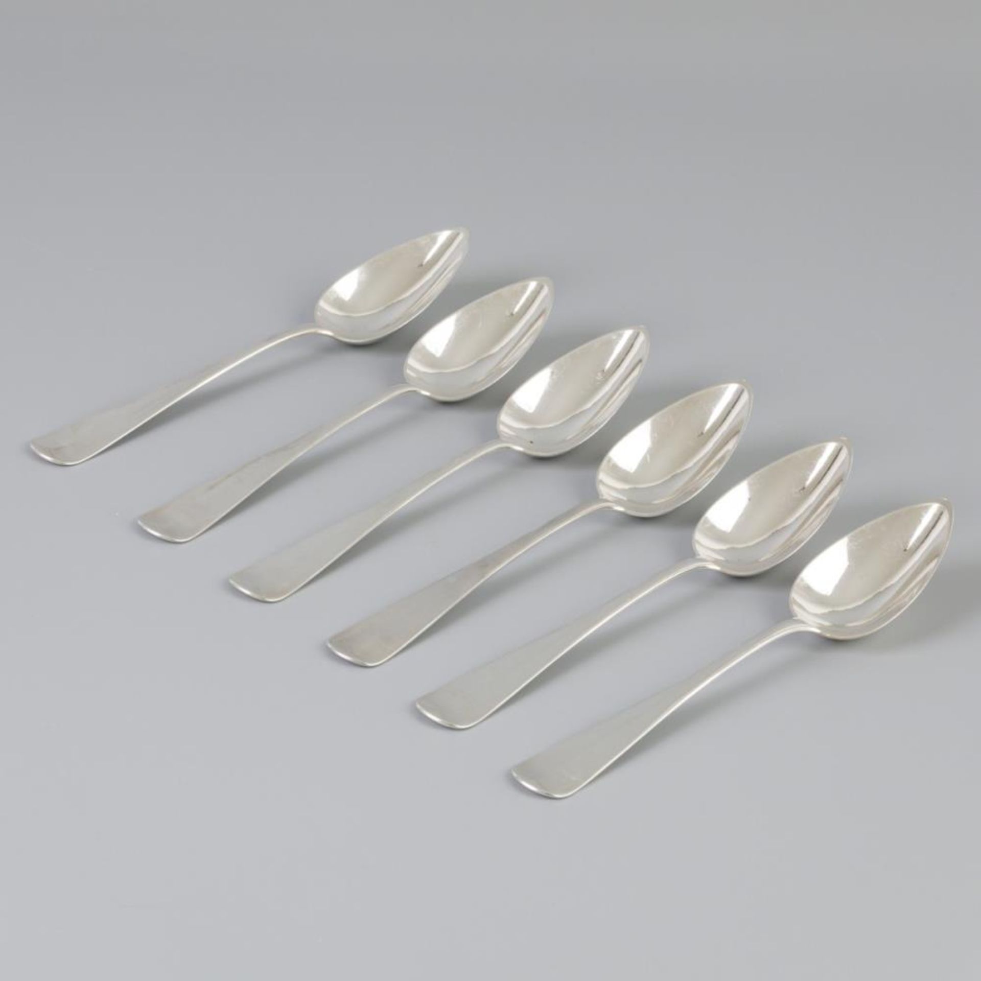 6 piece set of spoons "Haags Lofje" silver.