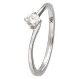 18K. White gold solitaire ring set with approx. 0.18 ct. diamond.