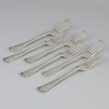 6 piece set dinner forks "Haags Lofje" silver.