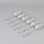 6 piece set dinner spoons "Haags Lofje" silver.