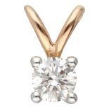 18K. Rose gold solitaire pendant set with approx. 0.17 ct. diamond.