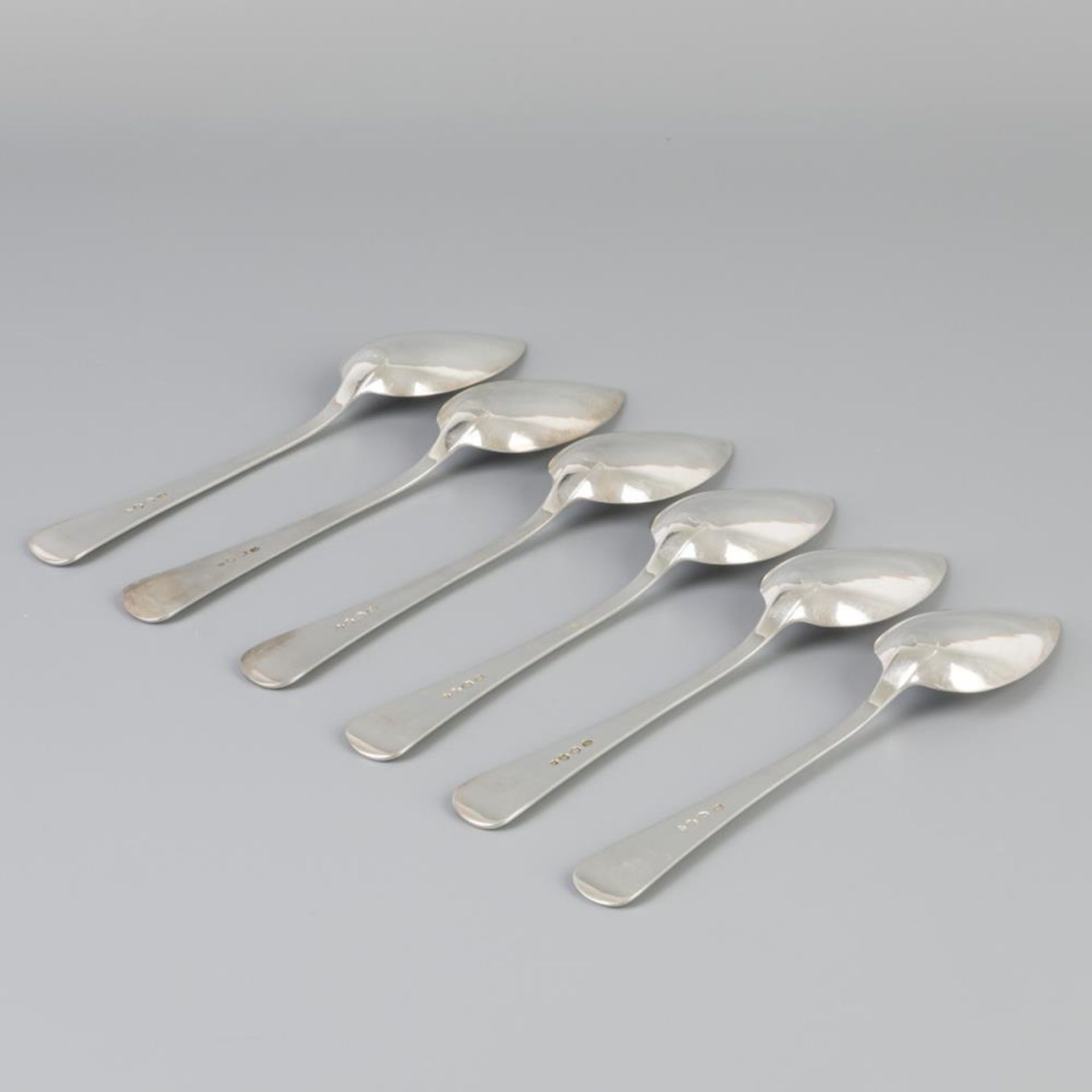 6 piece set dinner spoons "Haags Lofje" silver. - Image 4 of 6