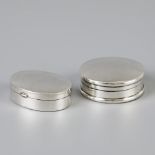 2 piece lot silver pill boxes.